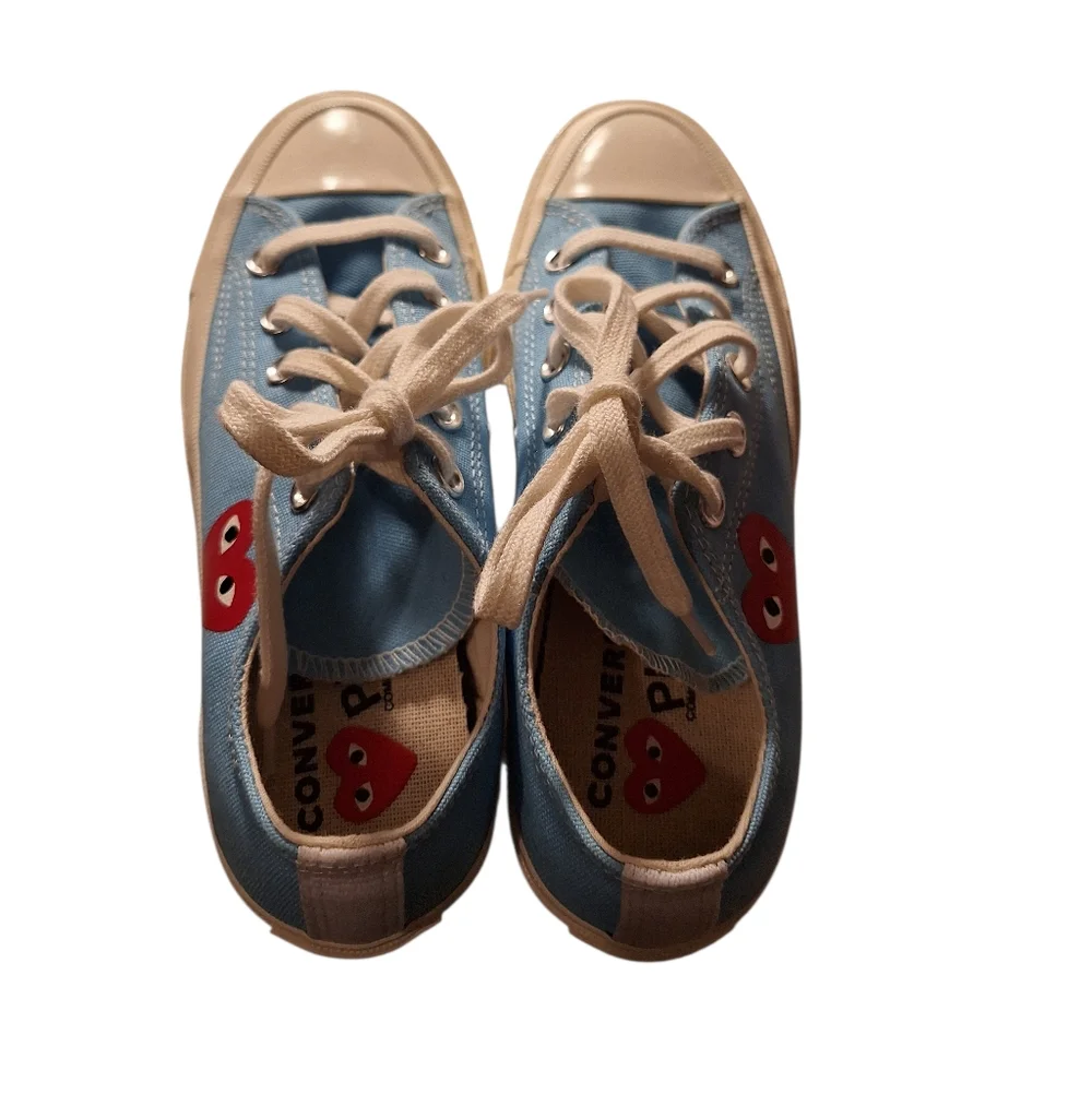 Converse PLAY Commes De Garcons Colab Blue Sneakers Men's 3 Women's 5 Low BLUE - Picture 3 of 8